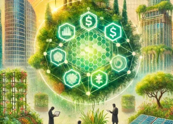 Graphique illustrant le fonctionnement du marché des crédits biodiversité, avec des entreprises achetant des crédits pour financer des projets de conservation.