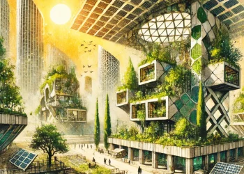 Maison construite avec des matériaux biosourcés, notamment du bois et du béton de chanvre, favorisant l’isolation thermique et la réduction des émissions de CO₂.