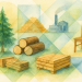 Schéma illustrant la traçabilité des produits bois grâce au Passeport Numérique de Produit dans le cadre de la transition écologique européenne.