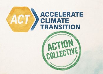 Illustration d’un collectif d’entreprises travaillant sur leur stratégie climat dans le cadre d’une action collective ACT Pas à Pas.