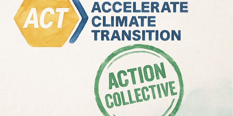 Illustration d’un collectif d’entreprises travaillant sur leur stratégie climat dans le cadre d’une action collective ACT Pas à Pas.