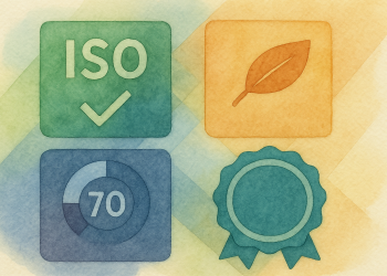 Infographie comparant certification, label, score et open badge dans l’évaluation environnementale des entreprises
