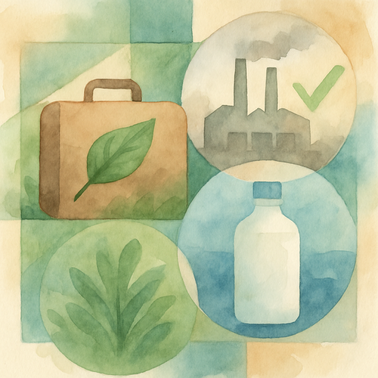 Illustration du greenwashing avec opposition entre message marketing « vert » et réalité environnementale, mettant en valeur les bonnes pratiques pour une communication responsable selon les recommandations ADEME 2025.