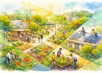 Récit de la transition écologique montrant comment des initiatives locales, ancrées dans les territoires, favorisent le changement social, l’emploi et le lien collectif.