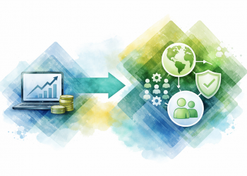 Schéma conceptuel illustrant la transition entre un ROI financier classique et un ROI multi-capitaux intégrant impacts environnementaux, sociaux et économiques dans les décisions de sobriété numérique.